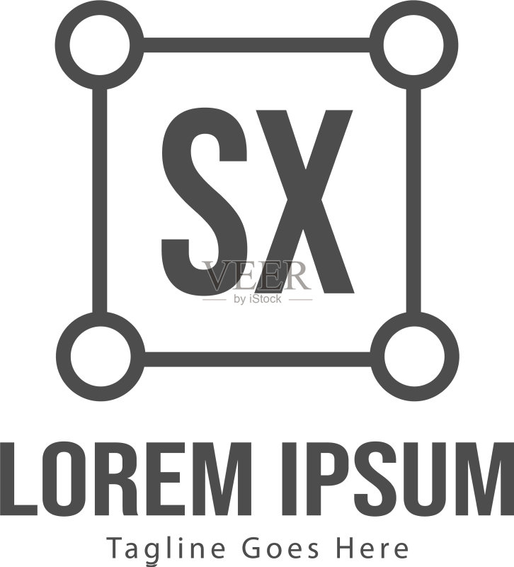 SX首字母现代框架logo模板图标素材