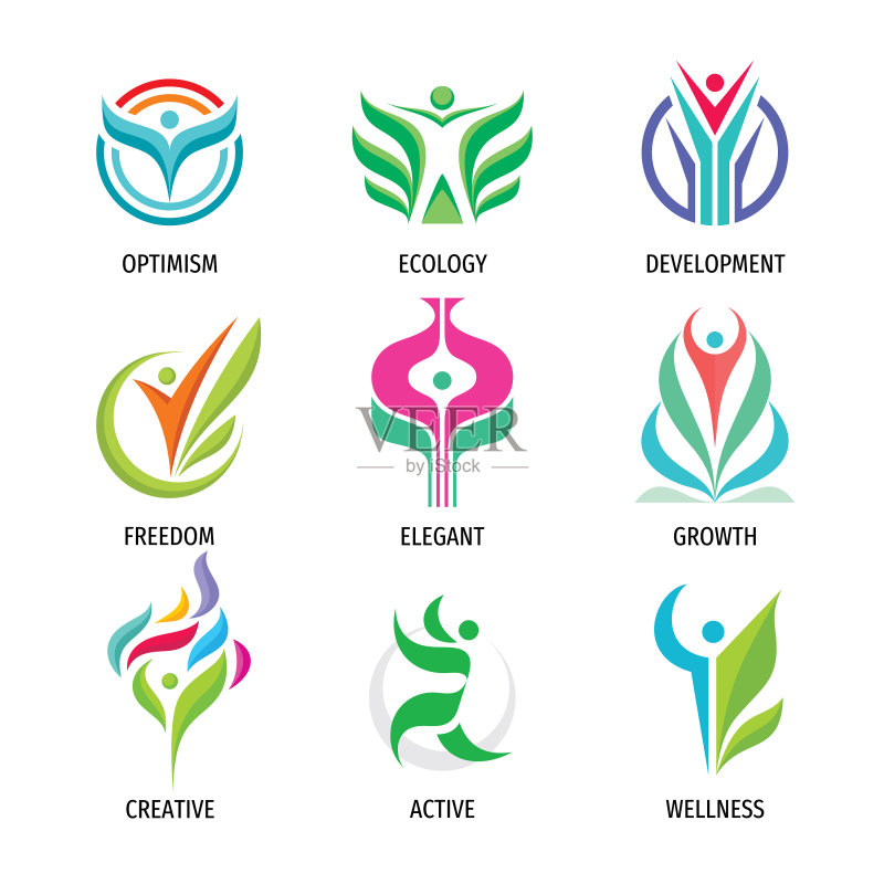 生态Logo人类角色图标素材