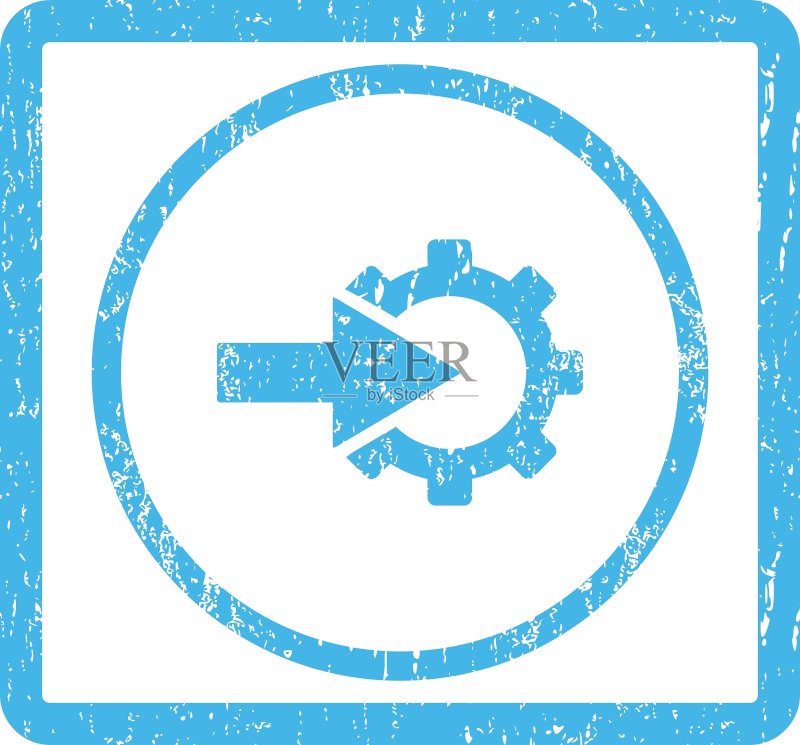 齿轮集成图标橡胶图章图标素材