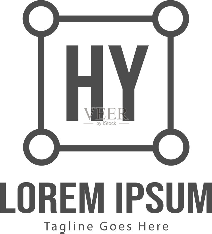 HY字母现代边框Logo模板图标素材