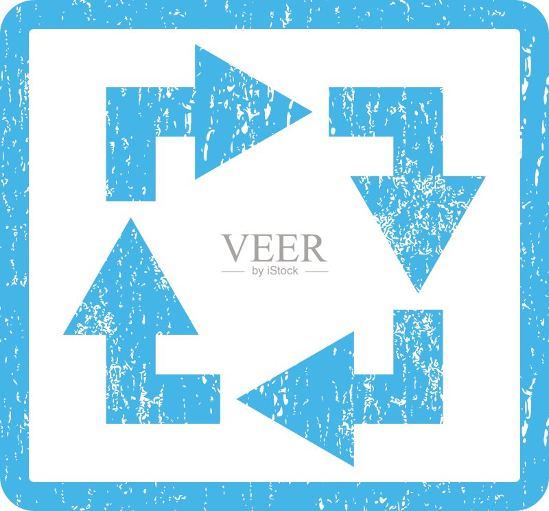 可回收环保标志橡胶印章图标素材
