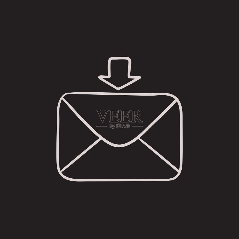 收到的电子邮件草图图标图标素材