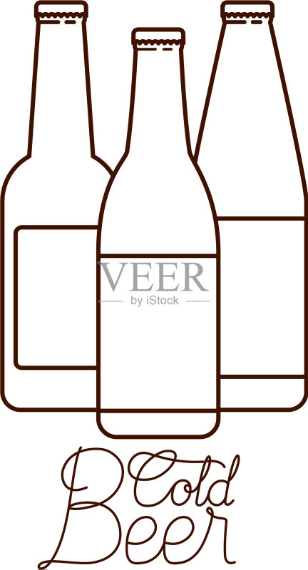 冰镇啤酒标签图标图标素材