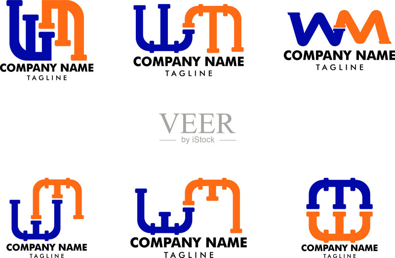 WM管道字母Logo图标设计图标素材