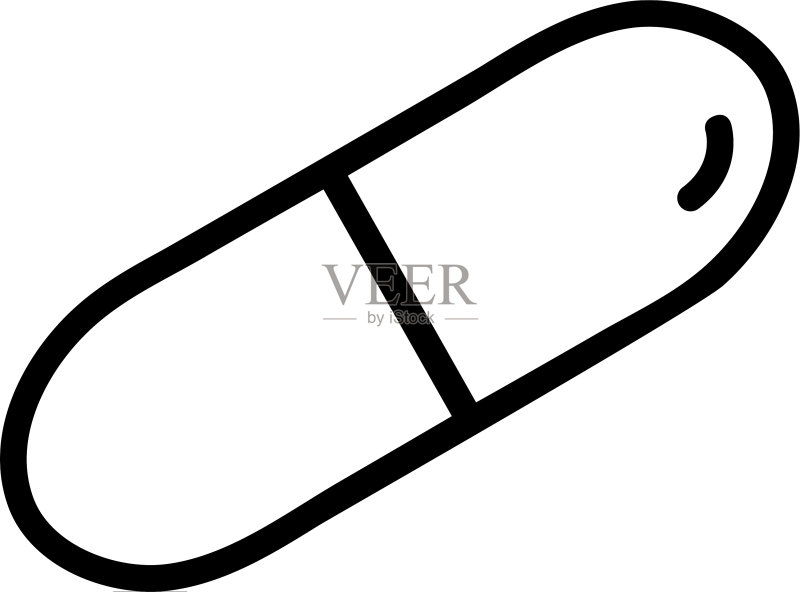 胶囊扁平风格图标,适用于App用户界面图标素材