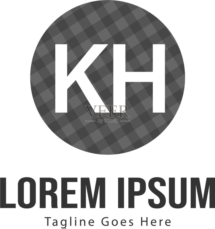 KH字母现代框架标志模板图标素材