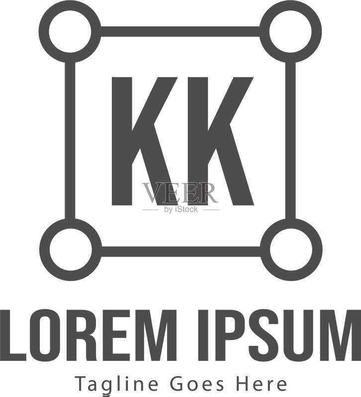 KK字母现代框架标志模板图标素材
