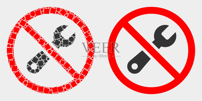 像素化扁平风格禁用维修图标图标素材