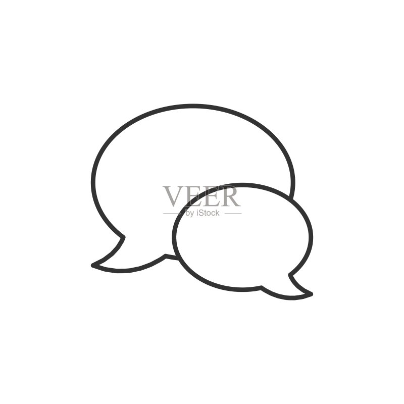对话气泡细线图标图标素材