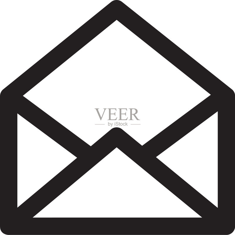 扁平风格的打开的电子邮件线性图标,用于应用程序UI图标素材