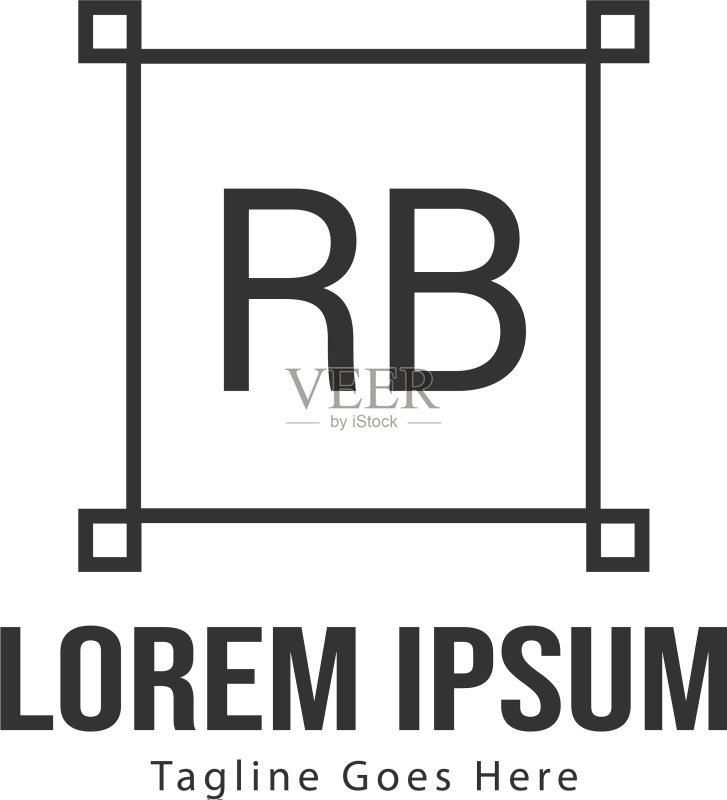 RB字母现代框架标志模板图标素材