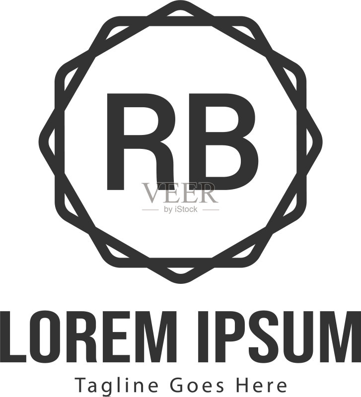 RB字母现代框架标志模板图标素材