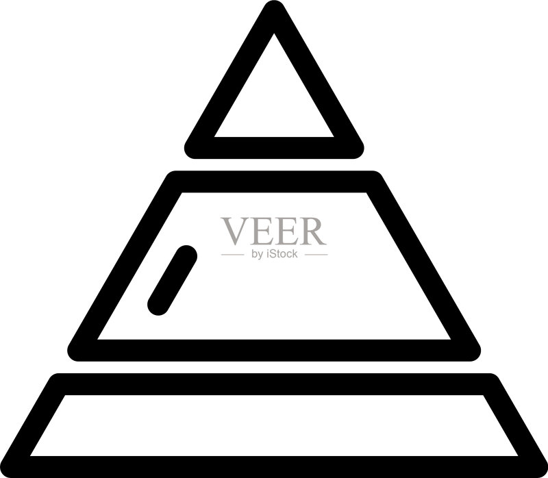 扁平风格的金字塔线条图标,适用于应用程序UI图标素材