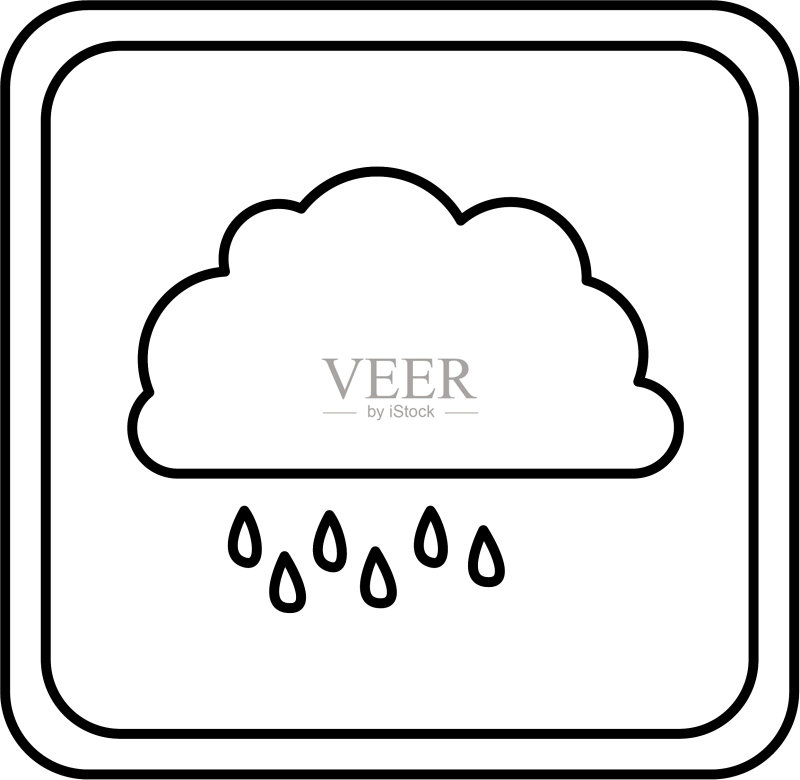 多云降雨图标符号图标素材