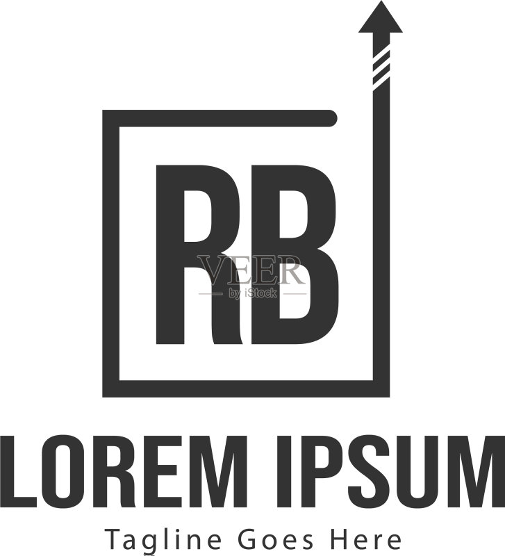 RB字母现代框架标志模板图标素材