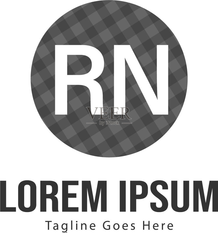 首字母RN现代框架标志模板图标素材