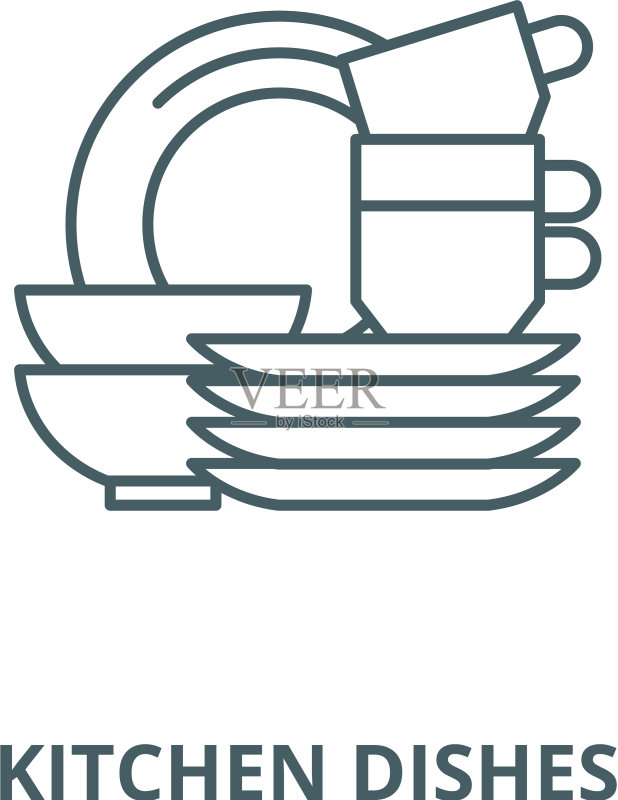 厨房餐具线性图标概念图标素材