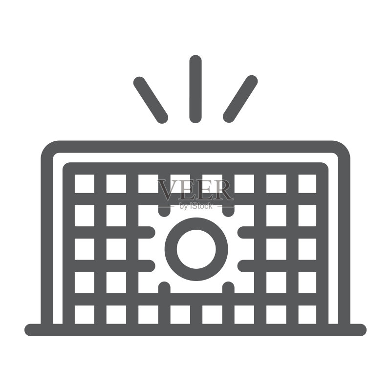 足球球门线图标:足球与运动目标图标素材