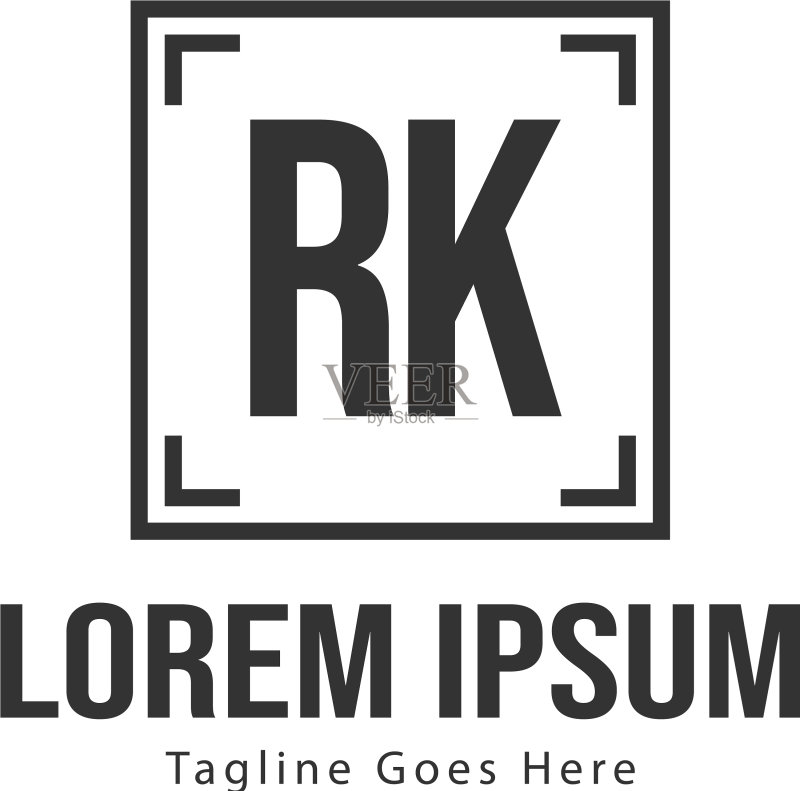 RK字母现代框架标志模板图标素材