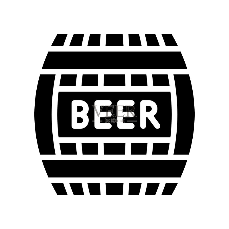 圣帕特里克节啤酒桶线条图标图标素材