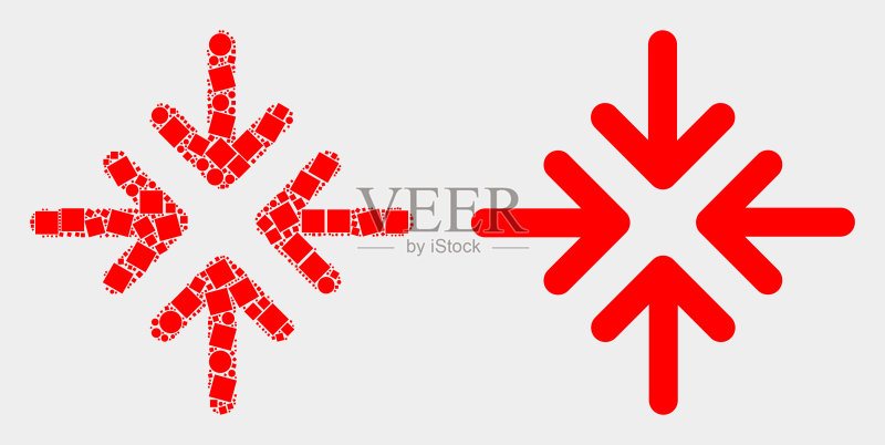虚线扁平交汇箭头图标图标素材