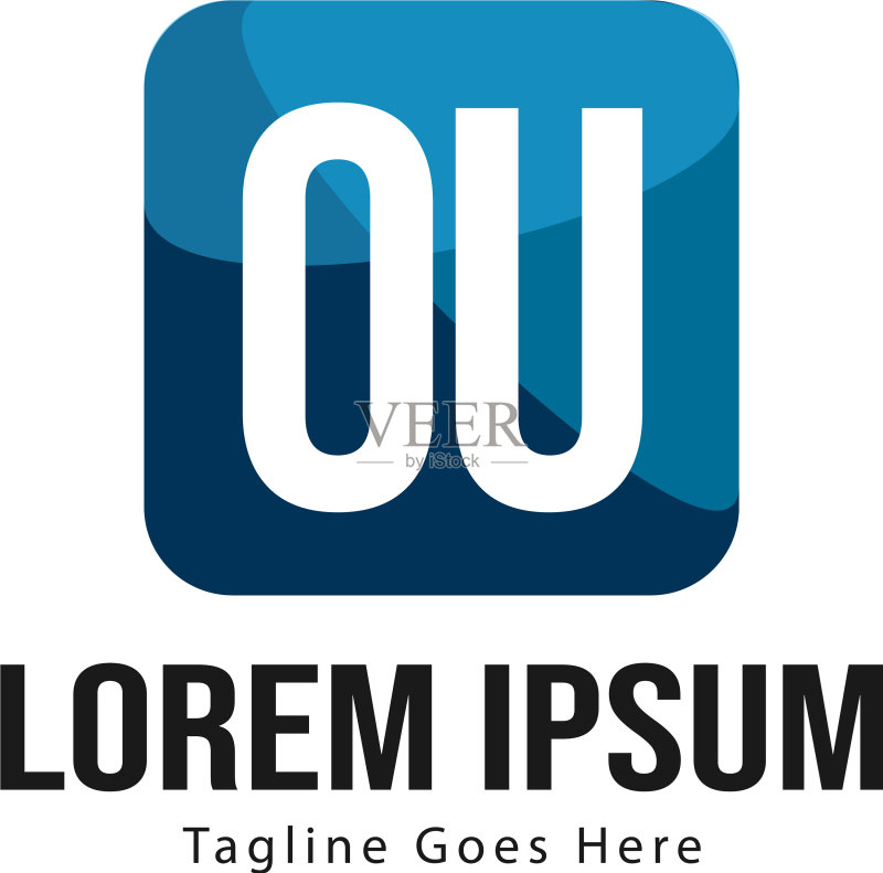 OU字母现代边框logo模板图标素材