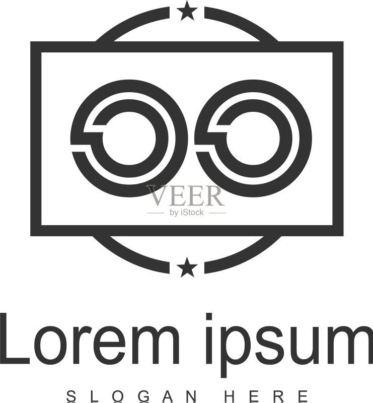 OO字母现代边框Logo模板图标素材