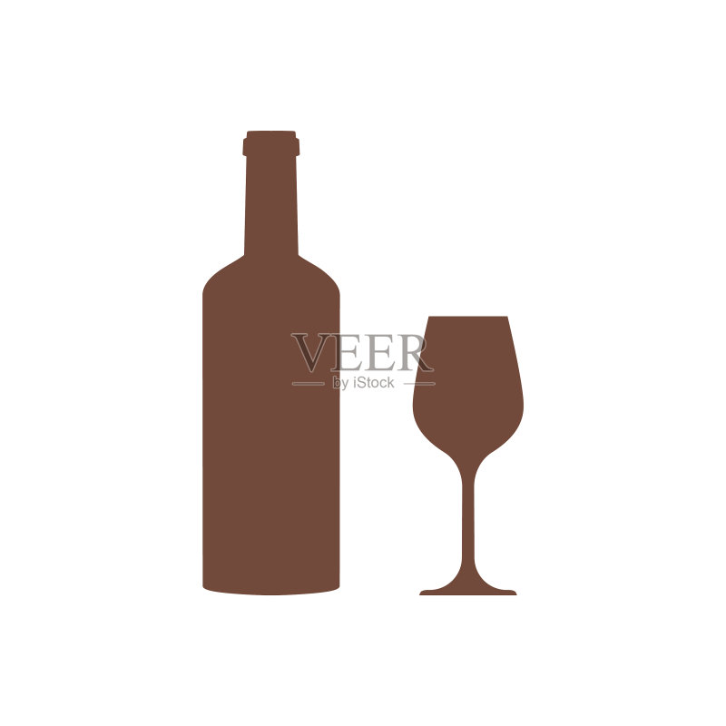 葡萄酒杯与背景图标素材