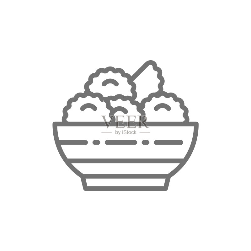 乌克兰饺子美食线条图标图标素材