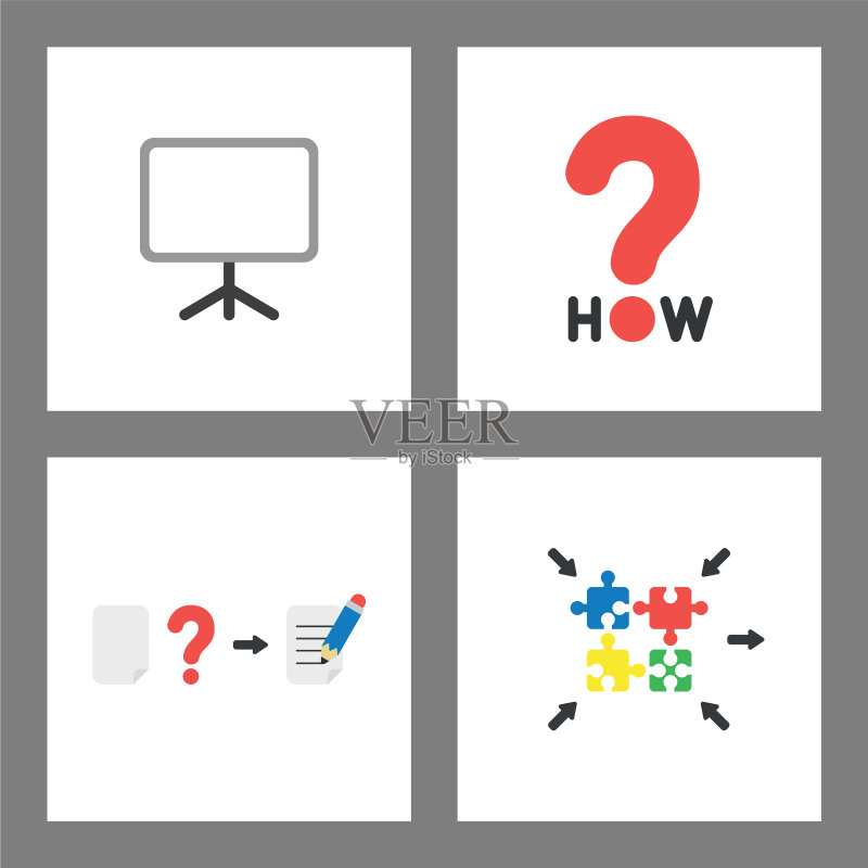 演示图表和文字图标概念图标素材