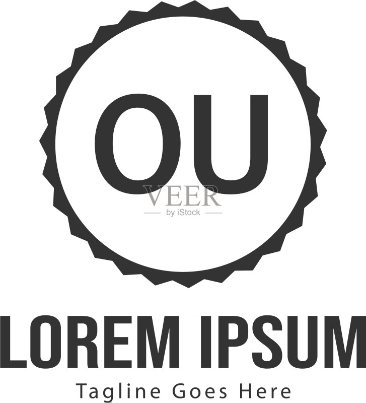 OU字母现代边框logo模板图标素材