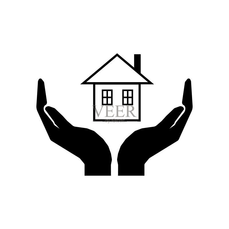 房屋标志手势:爱护家园图标素材