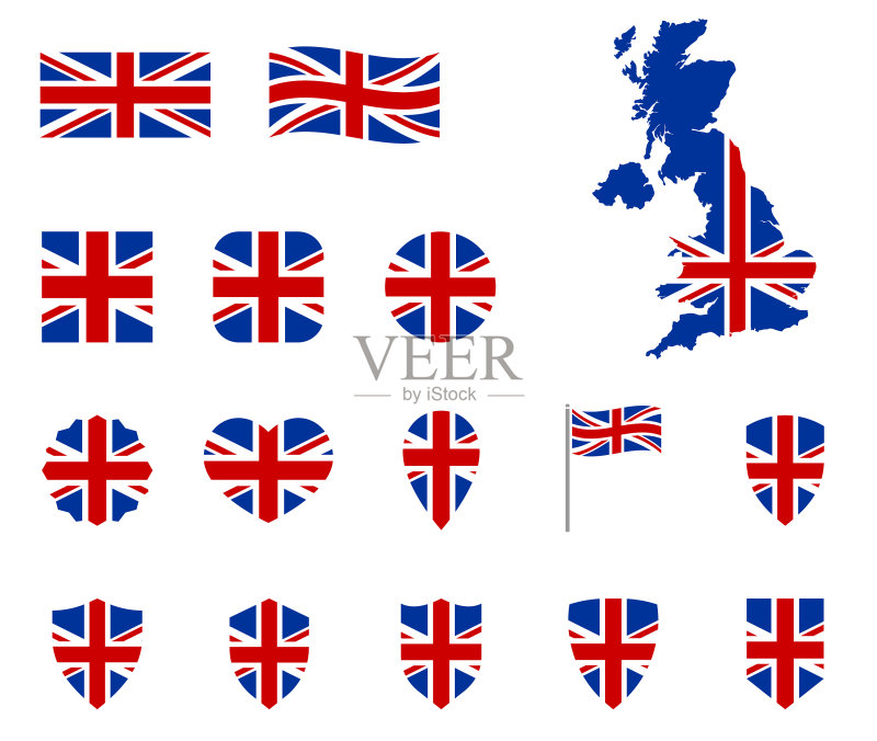 英国国旗图标集:国家象征图标素材