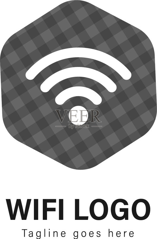 具有现代风格的WiFi标志模板设计图标素材