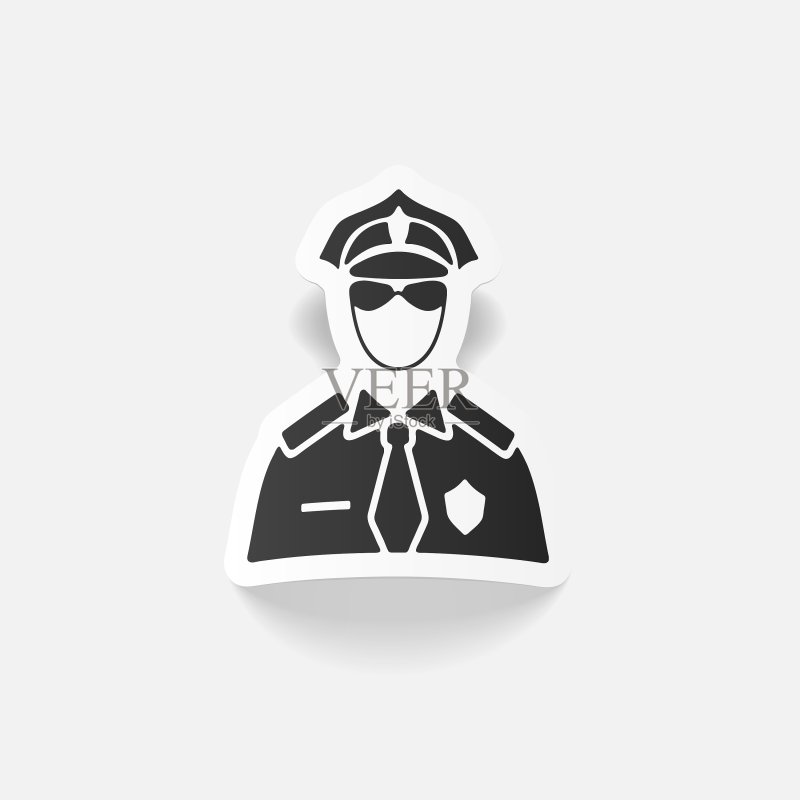 逼真设计元素:警察图标素材