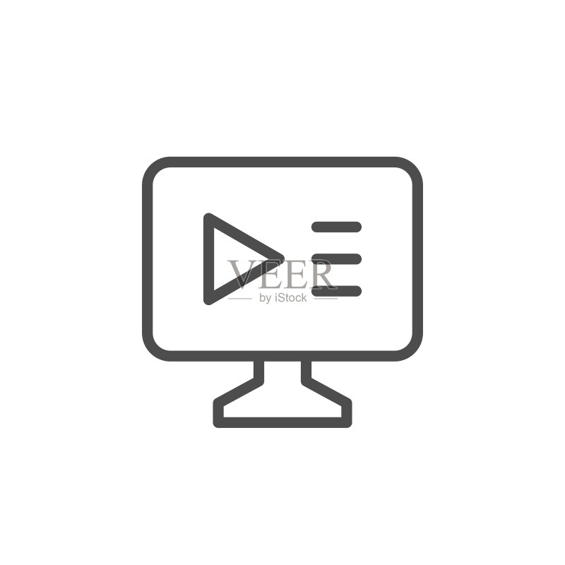 在线视频线条图标图标素材