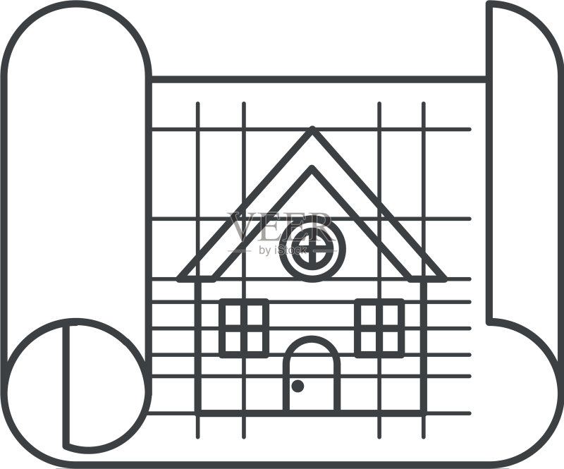 建筑平面图隔离图标图标素材