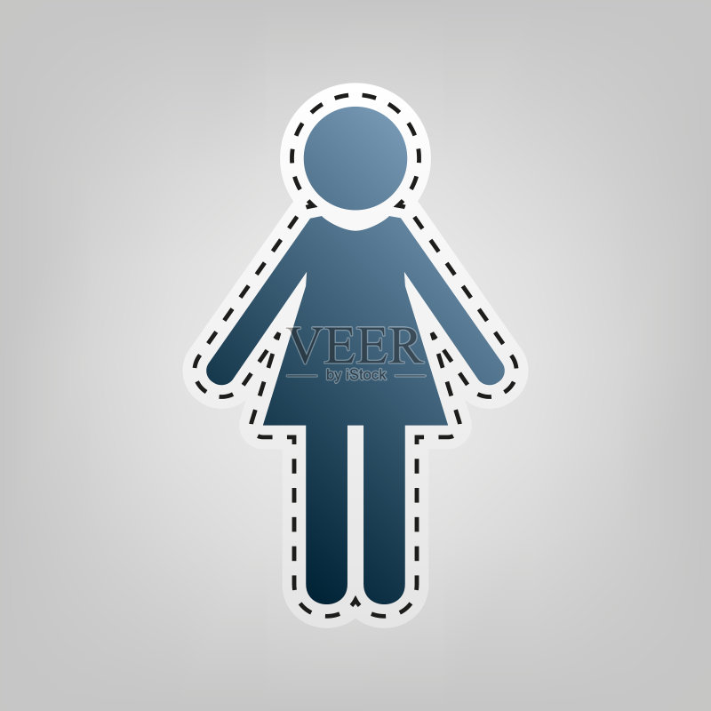带有蓝色图标的女人标志图标素材