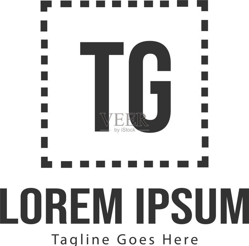 TG字母现代框架Logo模板图标素材