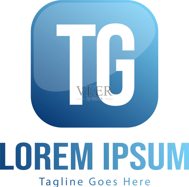 TG字母现代框架Logo模板图标素材