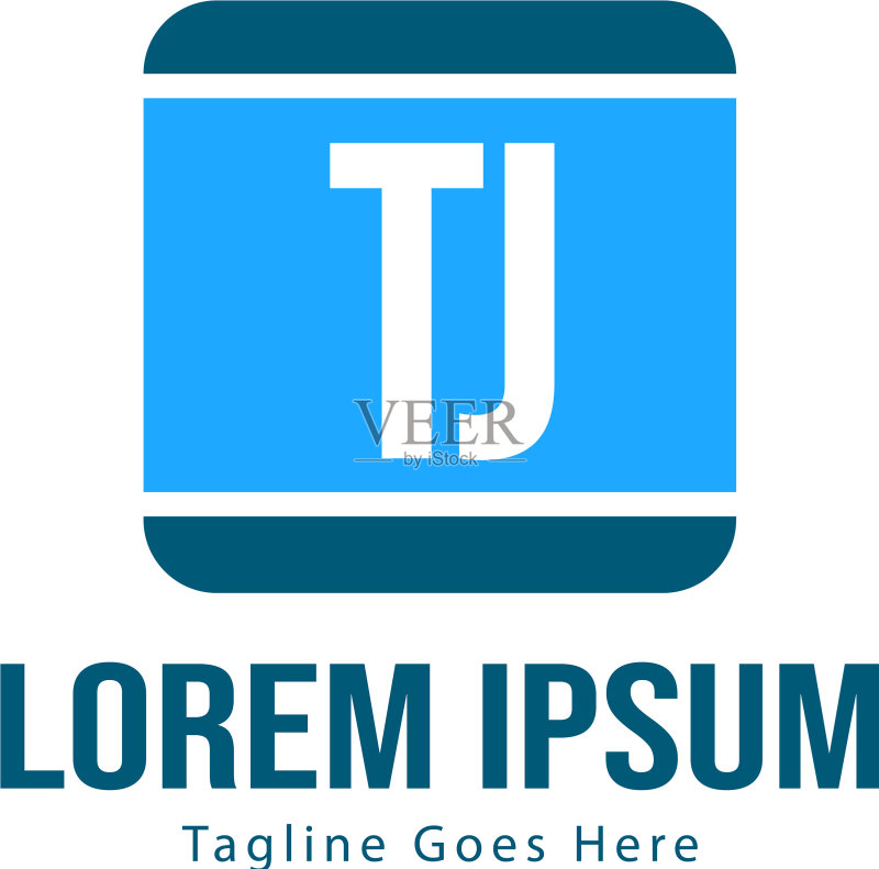 现代框架TJ字母logo模板图标素材