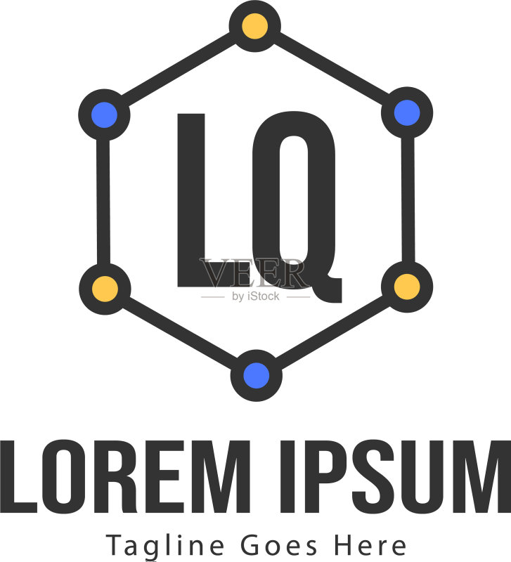 初始lq标志模板与现代框架图标素材