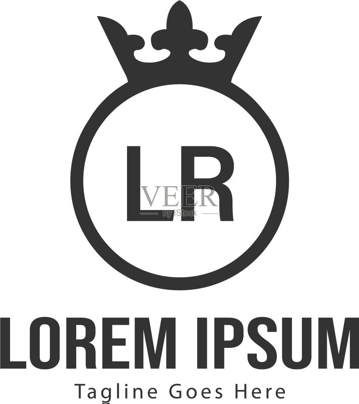 首字母LR现代框架标志模板图标素材
