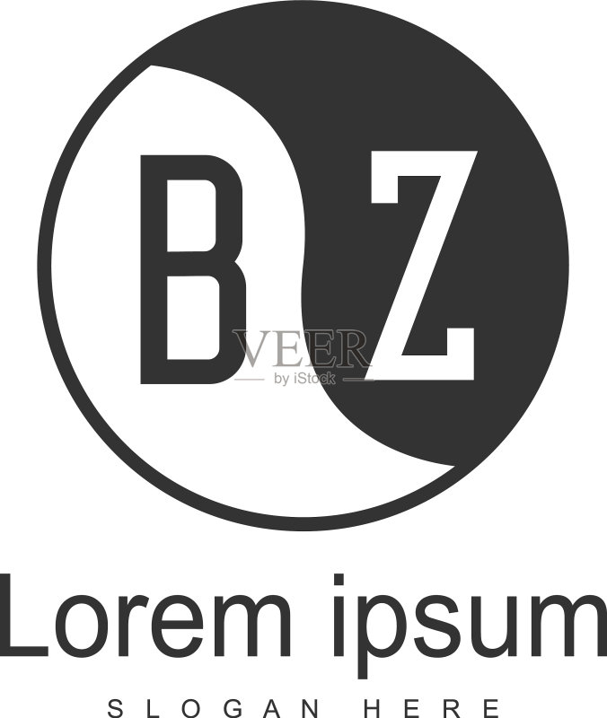 创意现代bz字母标志设计图标素材