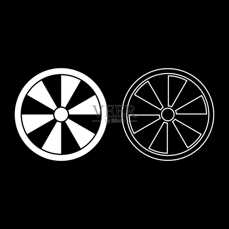 维京盾牌图标集白色扁平风格图标素材
