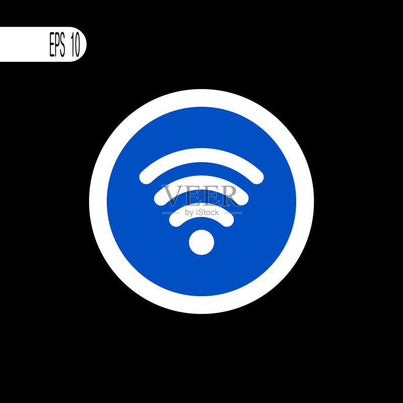 圆形细白线WiFi标志图标图标素材