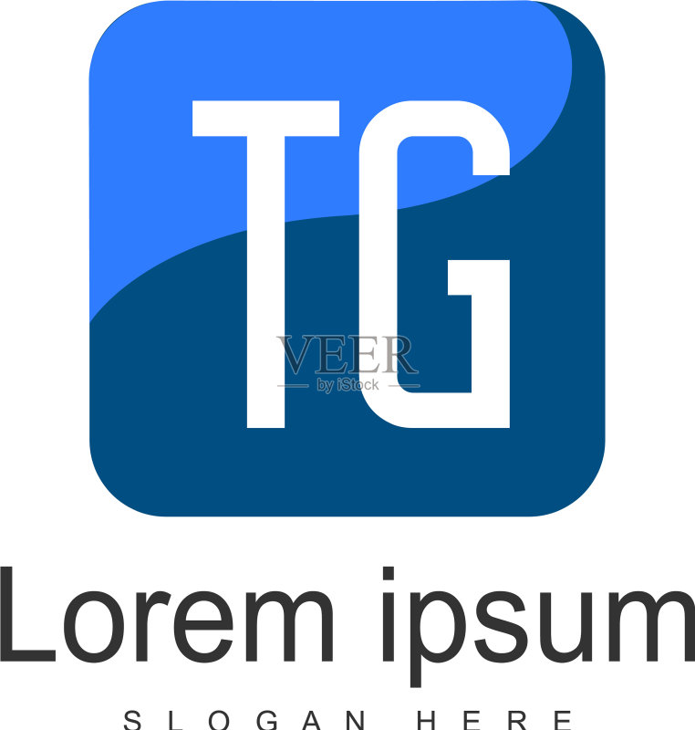 TG字母现代框架Logo模板图标素材