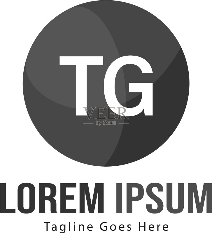 TG字母现代框架Logo模板图标素材