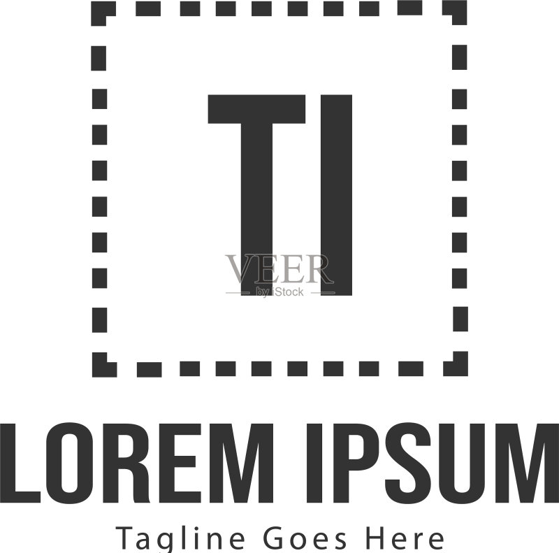 字母TI现代框架logo模板图标素材