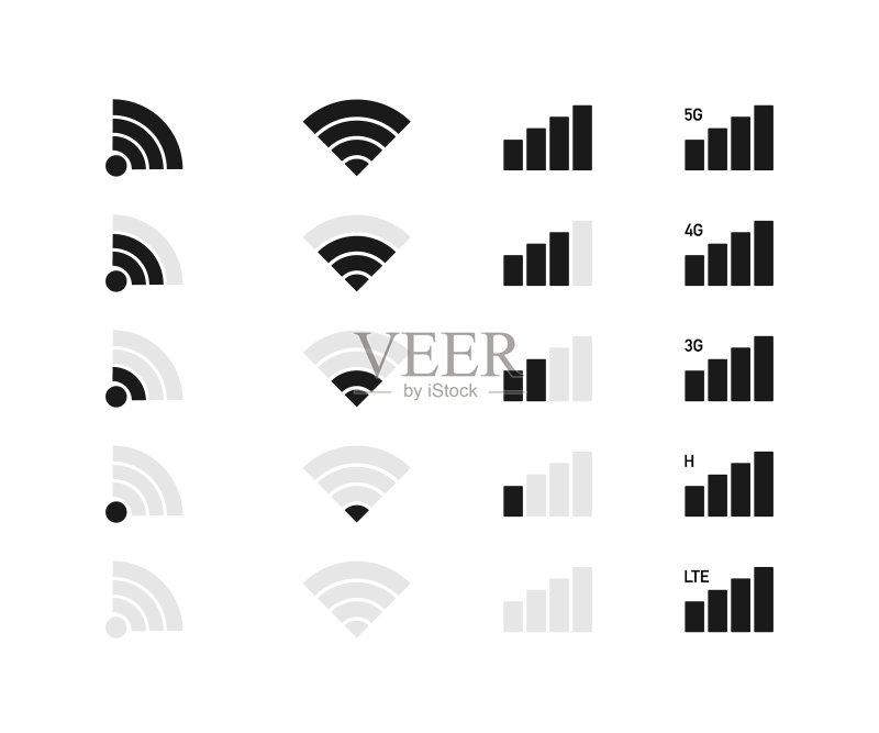 无线WIFI图标手机系统合集图标素材